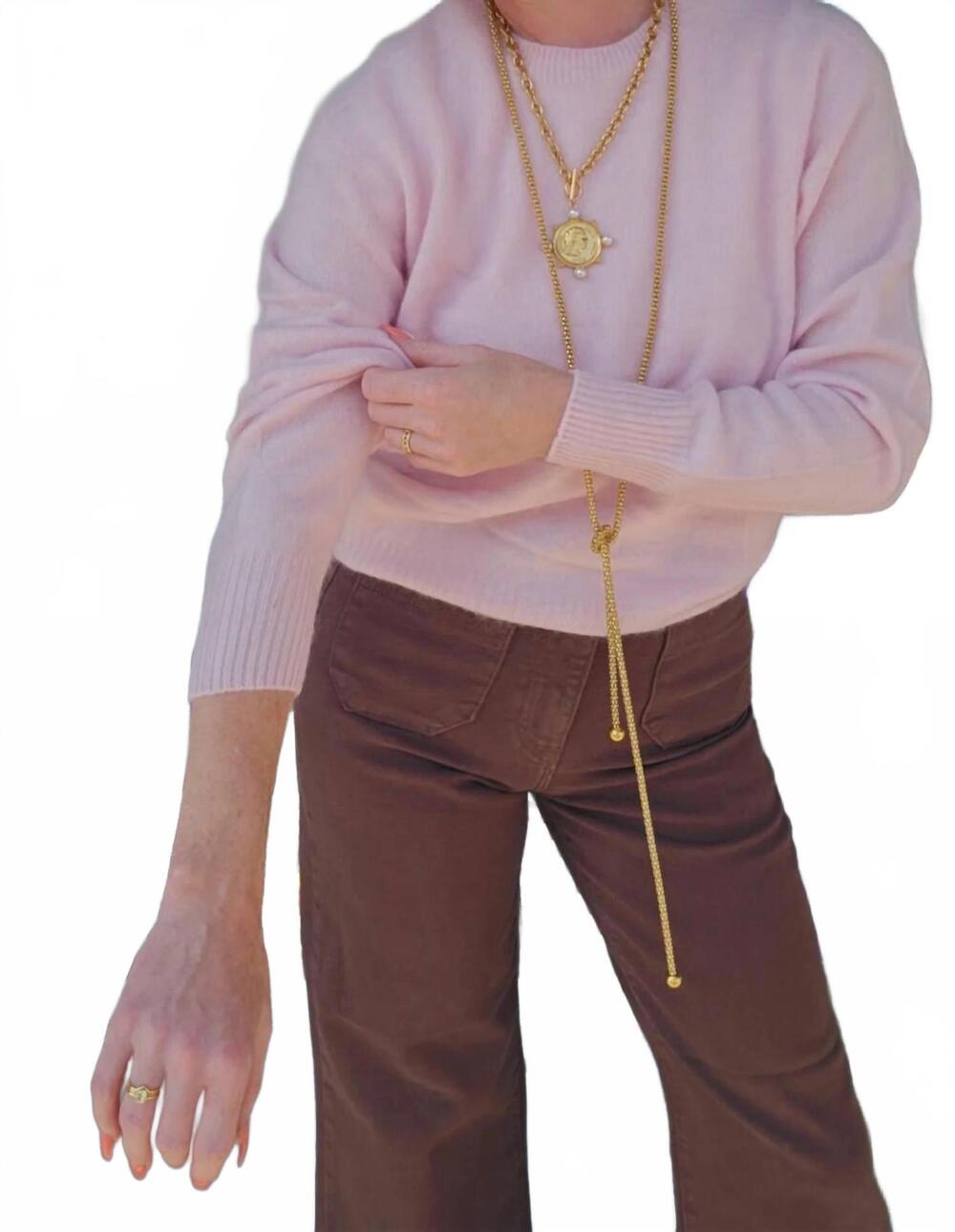 NEW LUCY PARIS pretty little silk sweater in blush